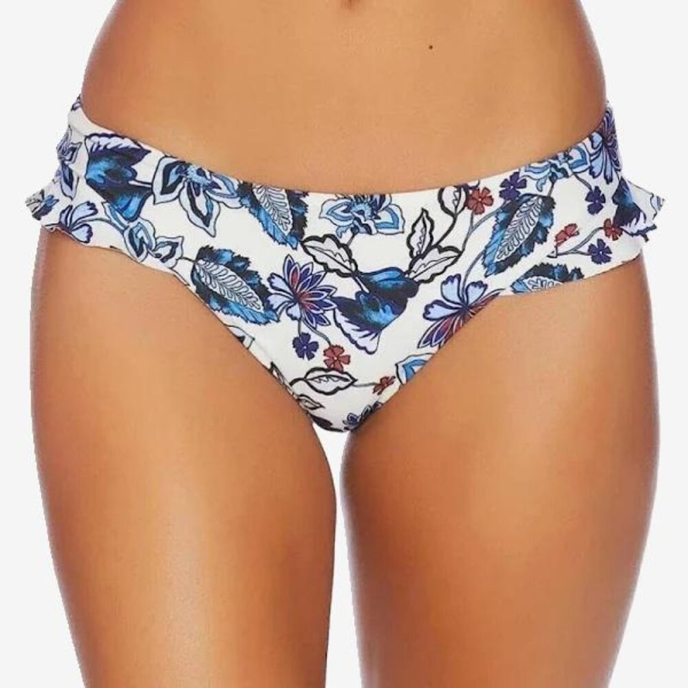 NWT ELLA MOSS Folktale Floral Ruffle Leg Boho Bikini Bottom Women's Size M